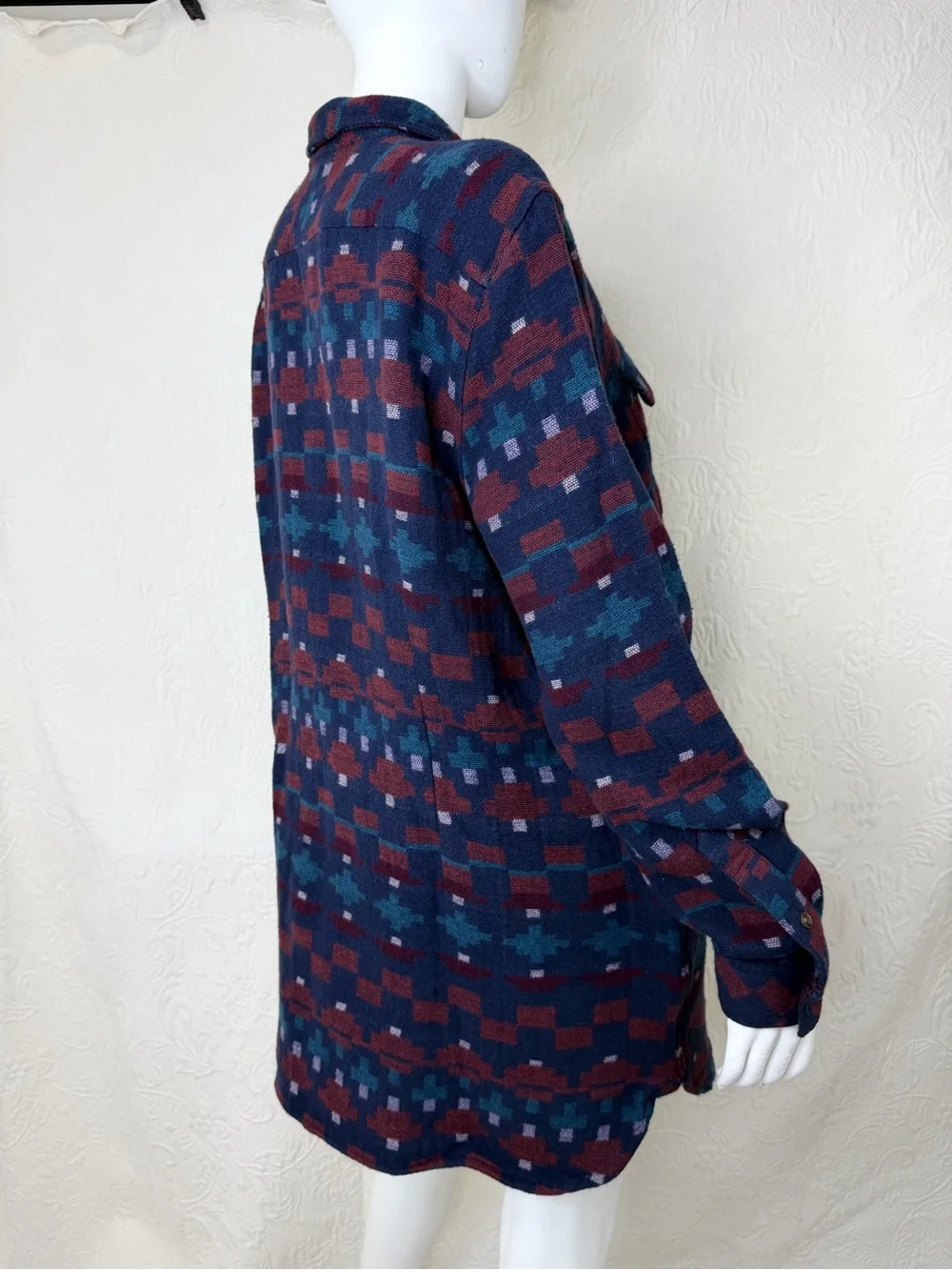 LL Bean Signature XL NWT Aztec Patterned Southwestern Chamois Tunic Shirt Jacket